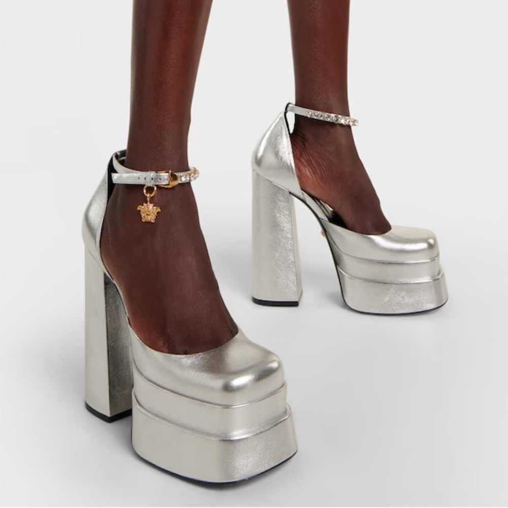 Versace Medusa Platforms Silver